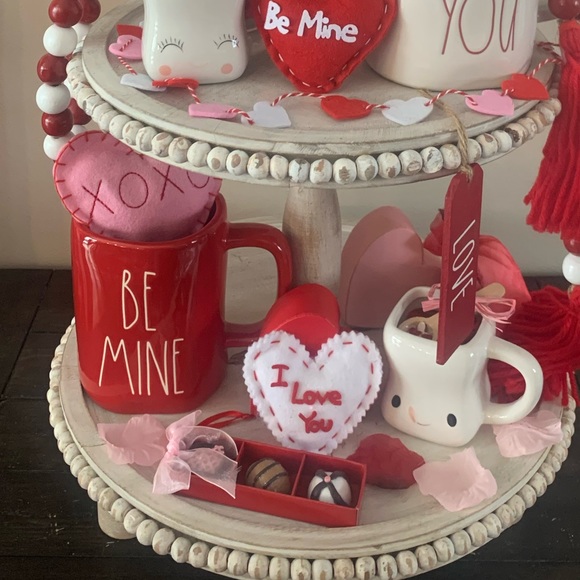 Rae Dunn Valentine’s Day inspired tier tray set with rae dunn mugs - Picture 3 of 3